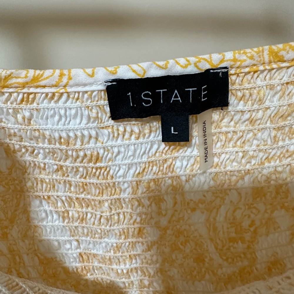 1. State Yellow and White Floral Dress Large - Picture 3 of 5